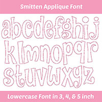 Smitten Machine Applique Font Triple Stitch in 3 Sizes
